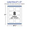 Avery Glossy Clear Rectangle Scalloped Labels with Sure Feed, 2" x 3"